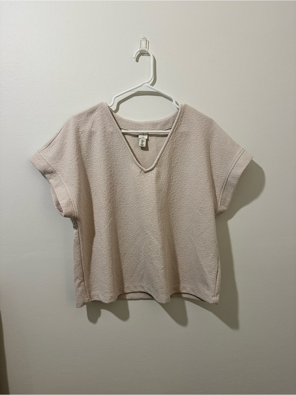 Joie light beige V-Neck Short Sleeve Tee